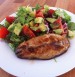 Smoked mackerel with tomato and avocado salad